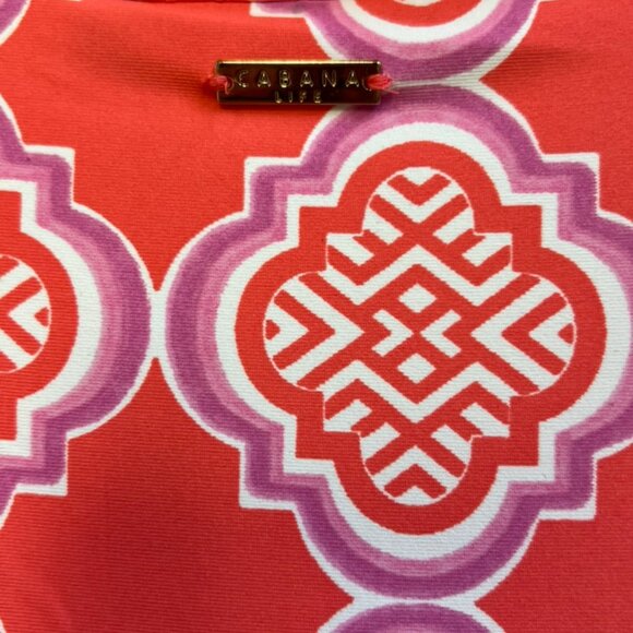 NWT Cabana Life Women’s UPF 50+ Long Sleeve Dress – Coral & White – Size XL - Picture 3 of 7